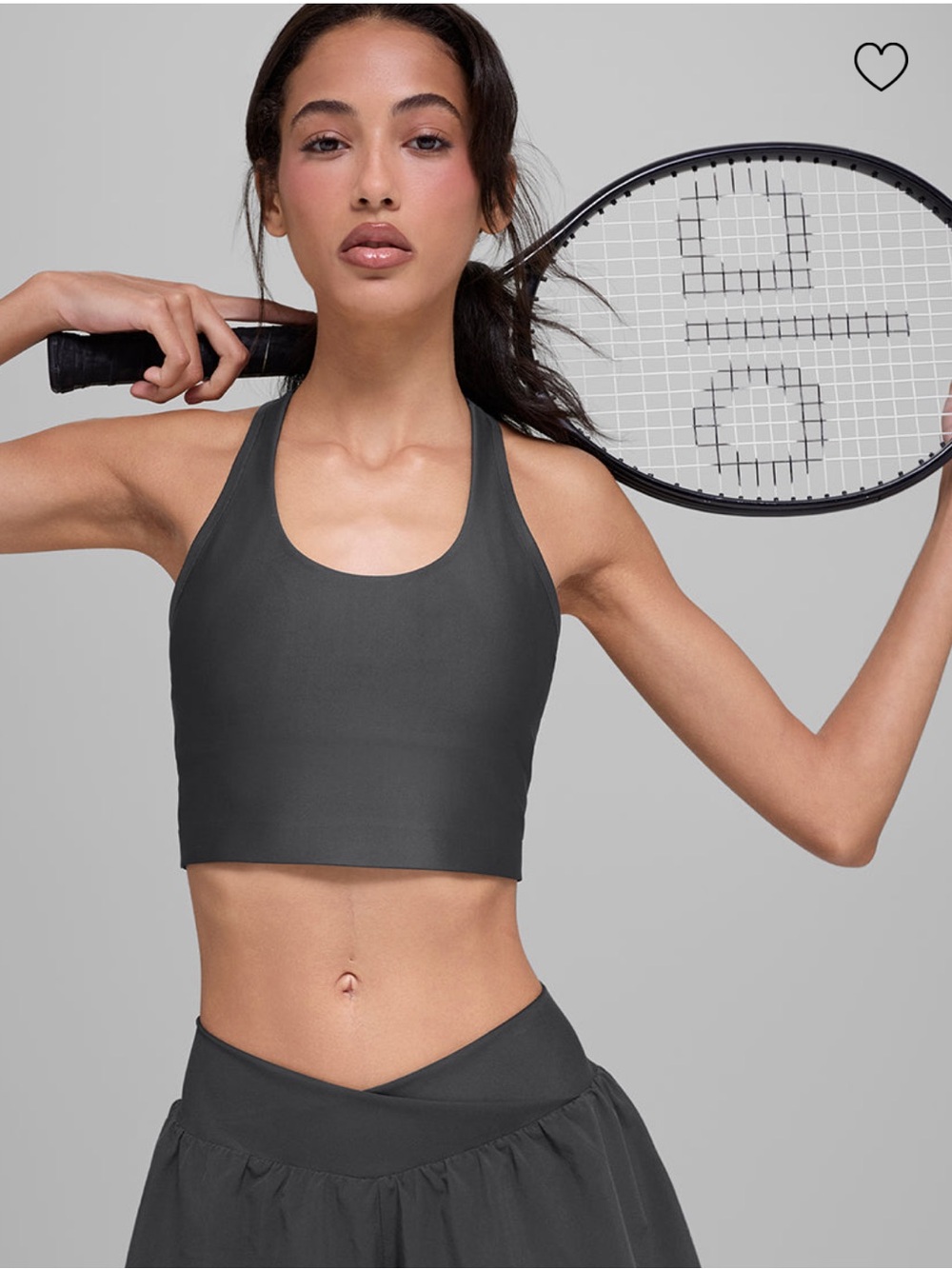 Alo Airlift Super Sleek Bra Tank in Anthracite.